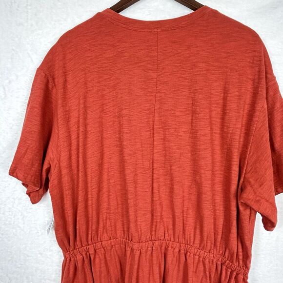 Old Navy NWT Waist Defined Slub-Knit Burnt Orange T-Shirt Dress NEW XXL - Picture 3 of 9